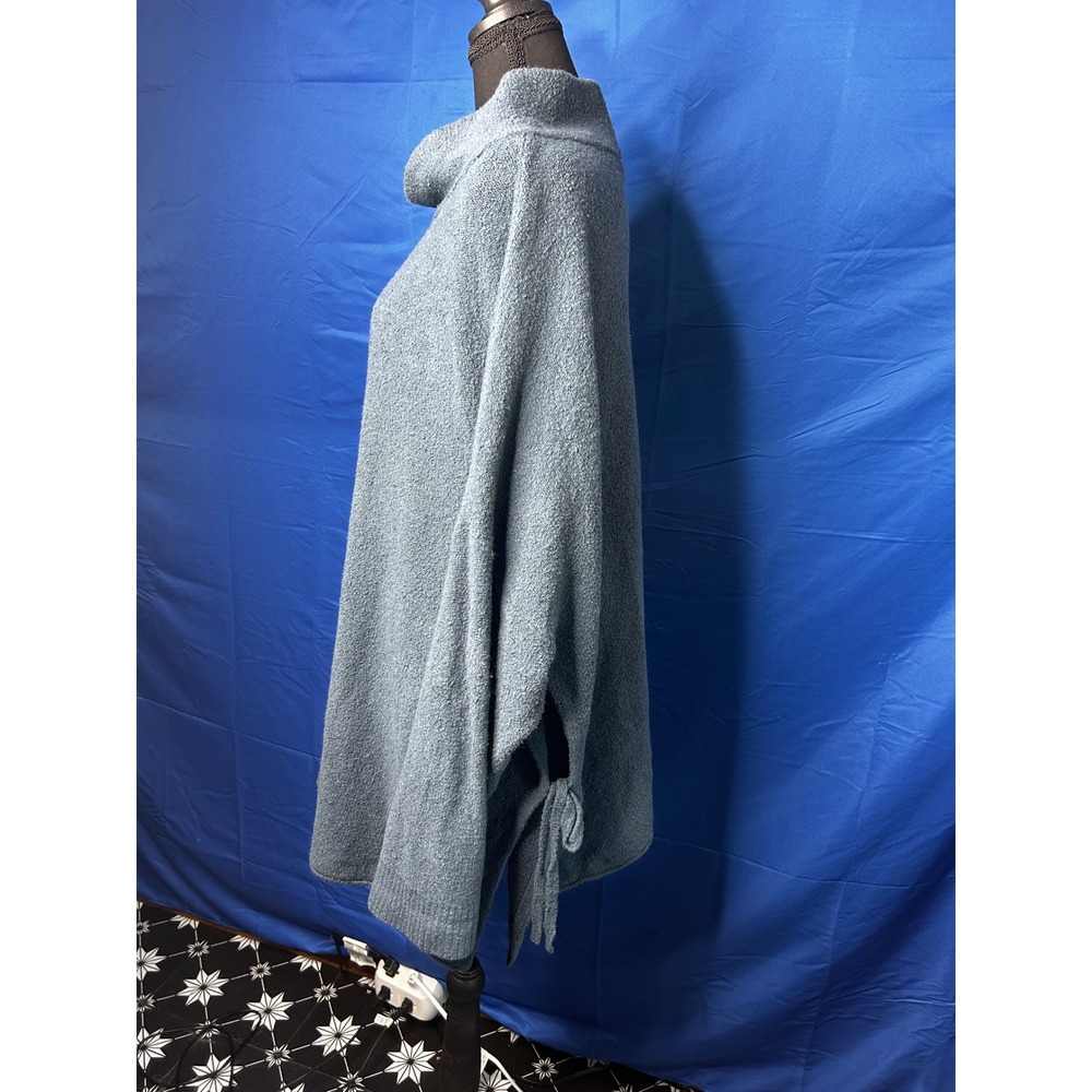 J Jill Women Teal Side Tie Oversized Tunic Sweater One Size Lagenlook Minimalist - Picture 6 of 11